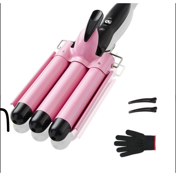 Jessie James Three Barrel Pink curling iron Hair crimper NIB - Picture 4 of 4